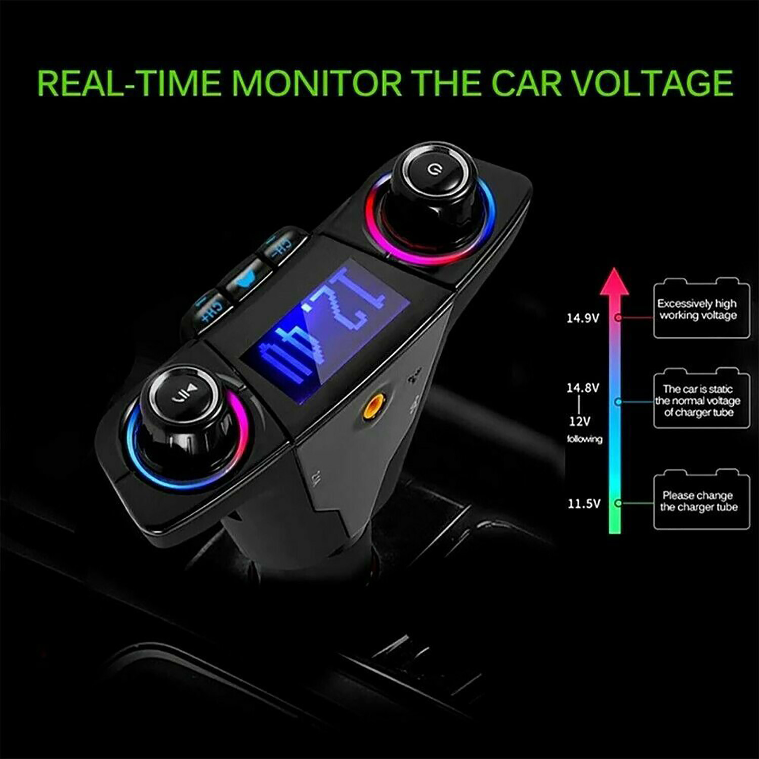 Bluetooth Car FM Transmitter MP3 Player Hands free Radio Adapter Kit USB Charger