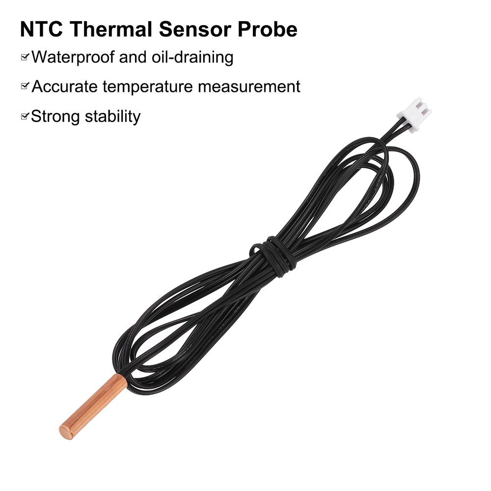 2Pcs 20K NTC Thermal Sensor Probe, 39.4" Cylindrical Sensitive Temp Sensor