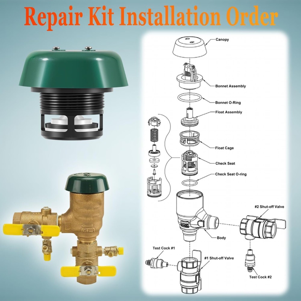 Fits Apollo Backflow Preventer 1" Float & Bonnet Repair Kit 4A-005-07