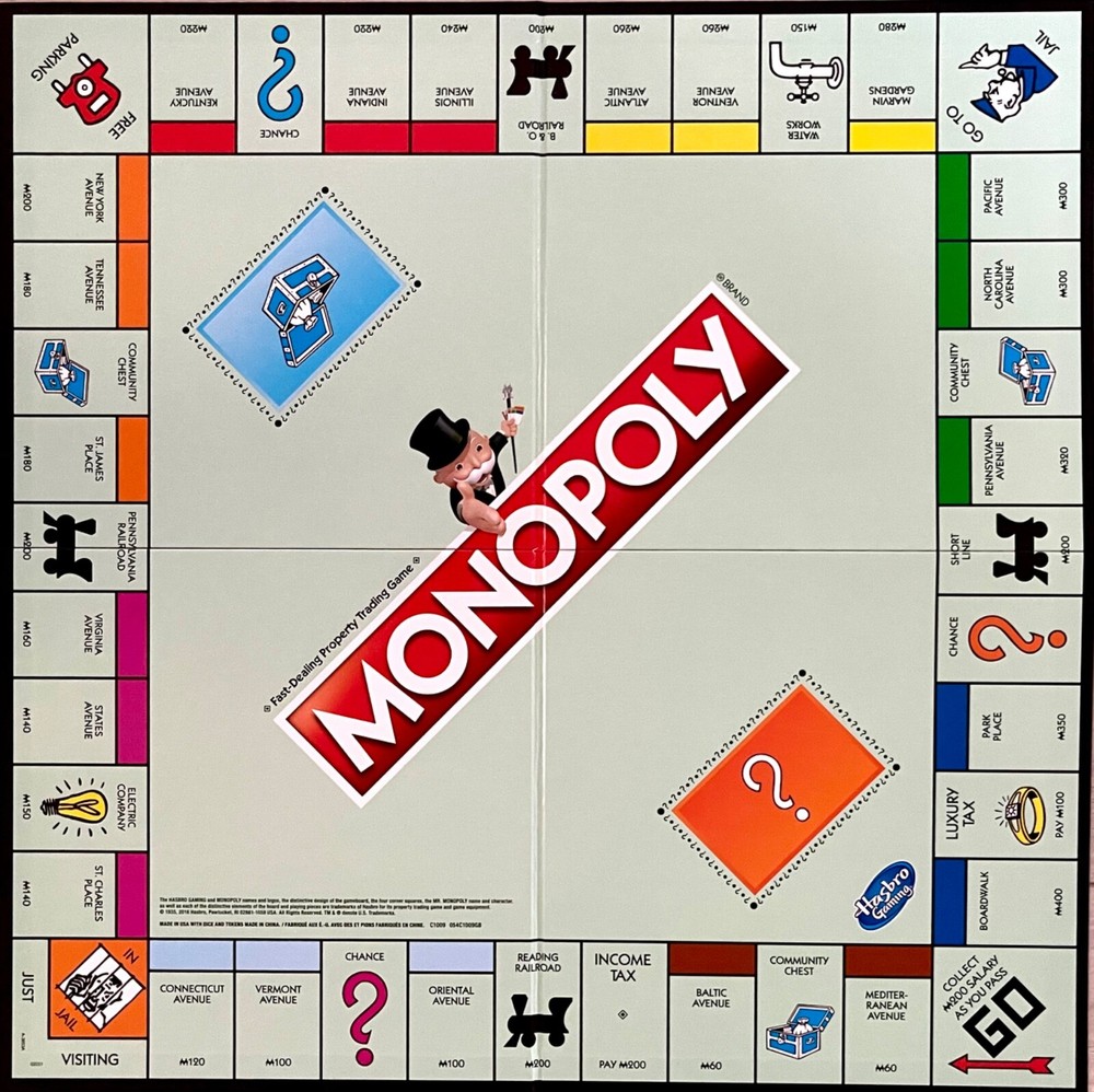 Monopoly Classic Game Board Replacement Quarter Fold - New