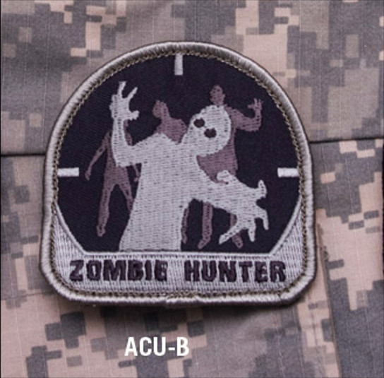 ZOMBIE HUNTER morale patch Mil-Spec Monkey hook back ACU B