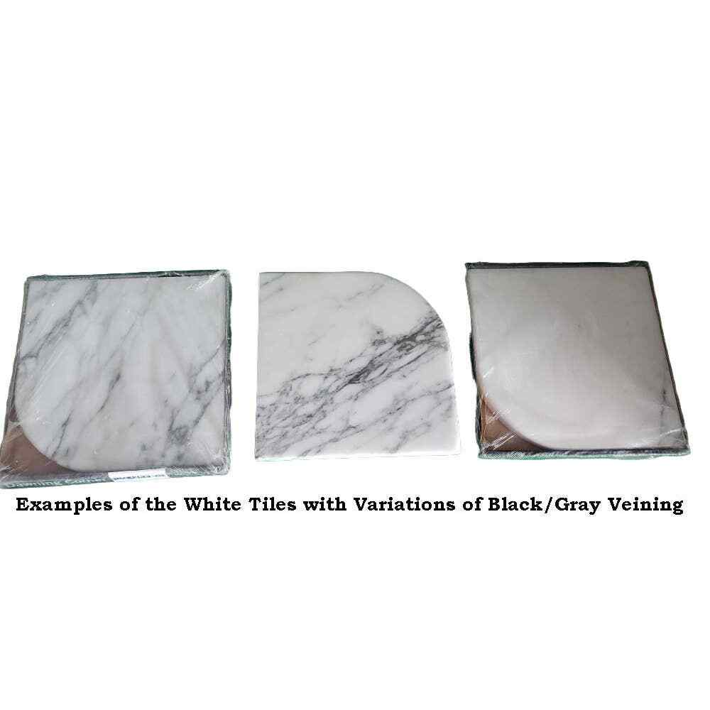 Dawning White 7.625 in. x 7.625 in. Polished Marble Wall Mount Corner Shelf Tile