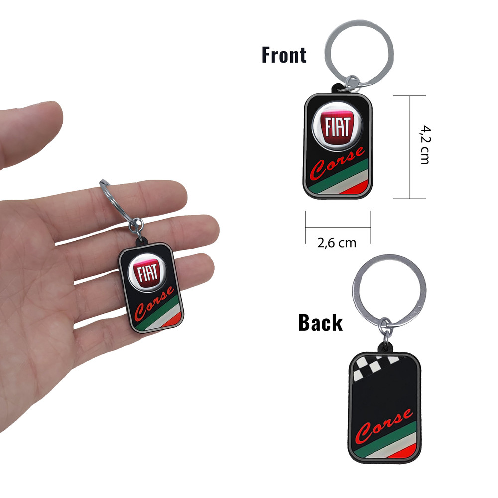 Fiat Rosso key ring, 4.2 x 2.6 cm