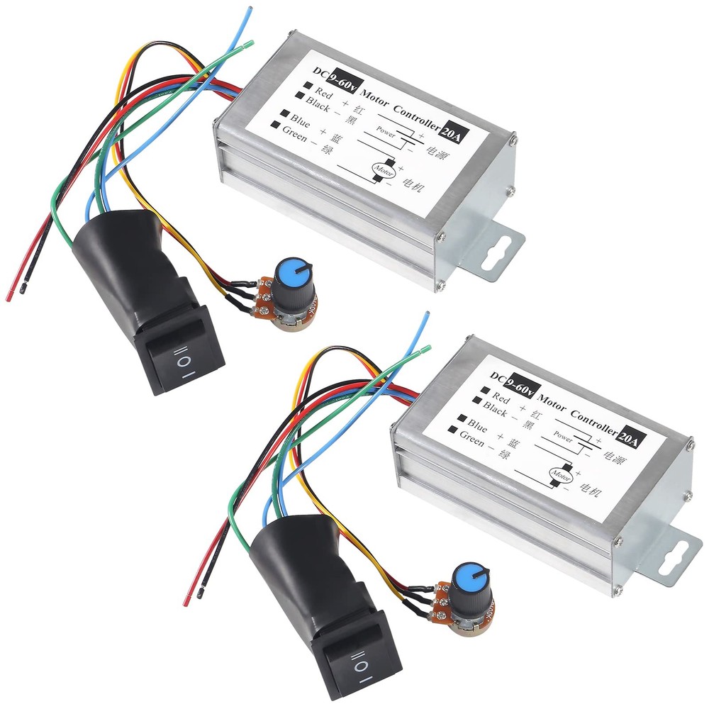 2pcs DC Motor Speed Controller, Brush Motor Driver Controls Module DC 9V-60V ...
