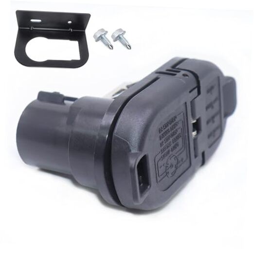 Multi-Tow 7 Pole & 4-Way Flat Trailer Connector Socket with Mounting Bracket,