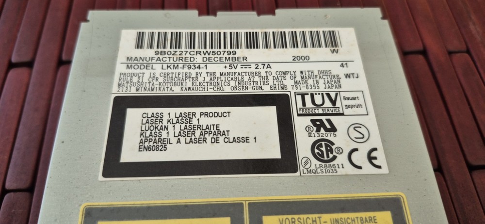 Panasonic LKM-F934-1 LS120 Internal Super Disk Drive, UNTESTED