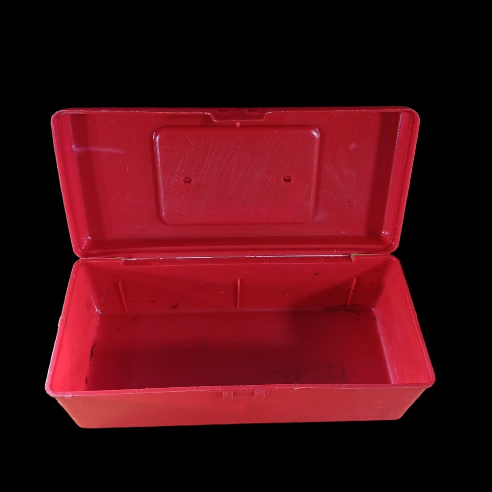 Vintage Oxwall Tool Company Red Tool Box W/ Ruler