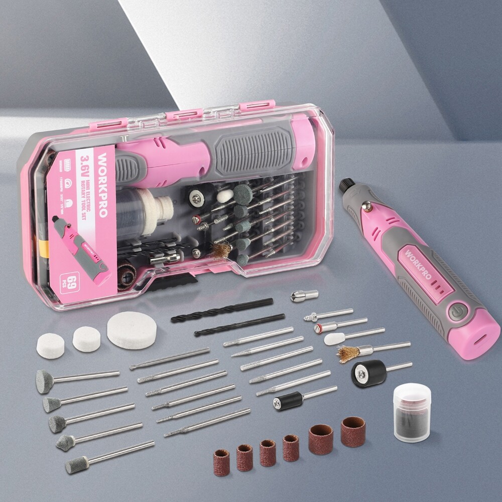 WORKPRO Cordless Rotary Tool Kit 3 Variable Speed Rotary Tool w/71pc Accessories