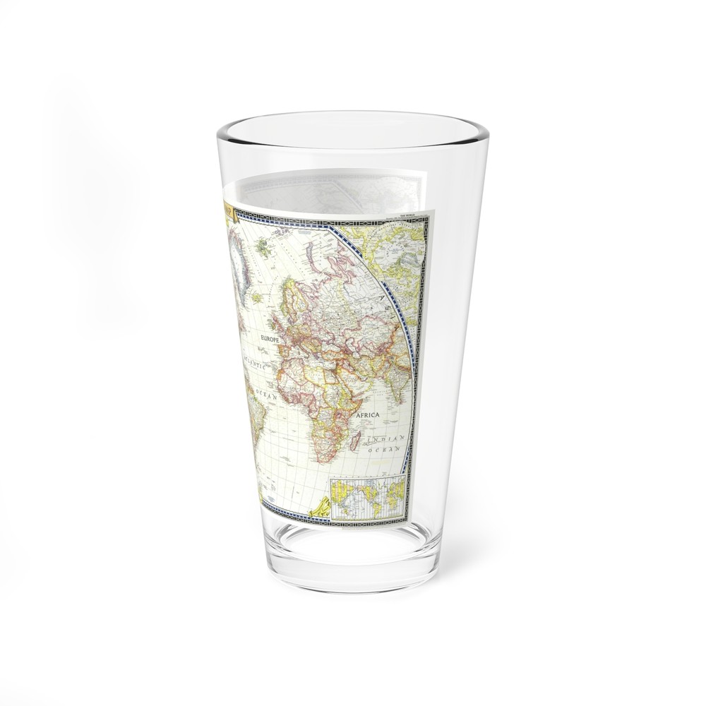 World Map (1951) (Map) Pint Glass 16oz