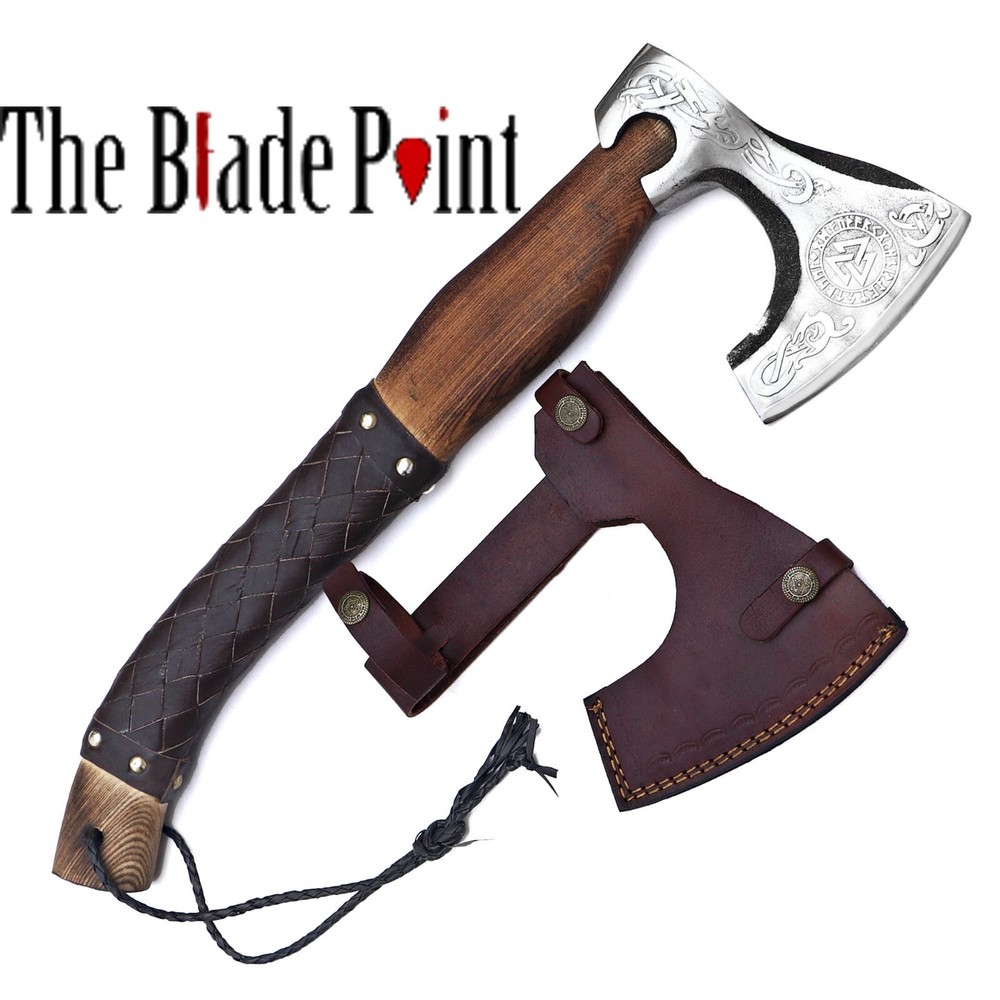 Valknut Viking Bearded Axe Hatchet – Premium Handcrafted Norse Throwing Axe