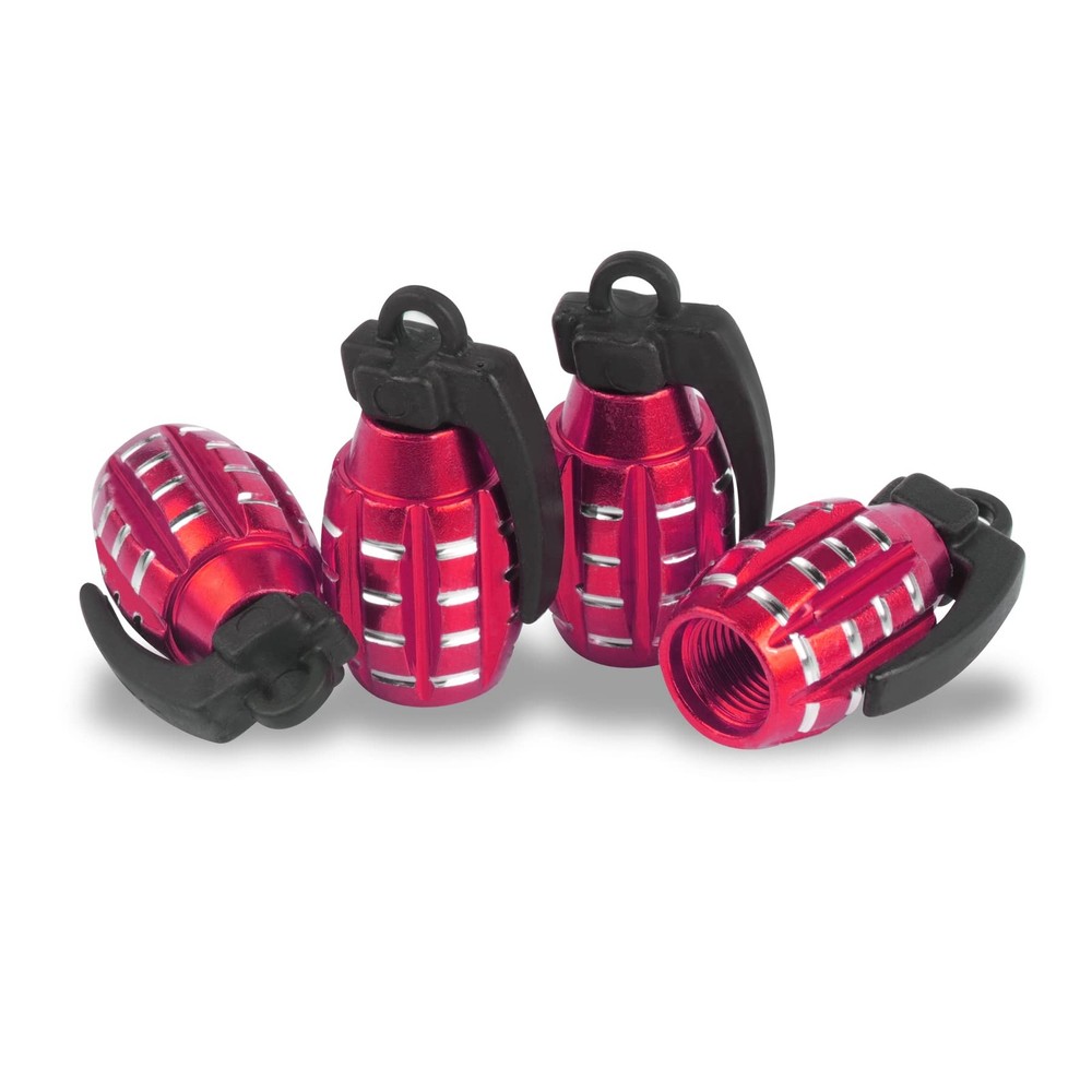 SINGARO Car Tire Valve Stem Cap, Personalized Cap Red