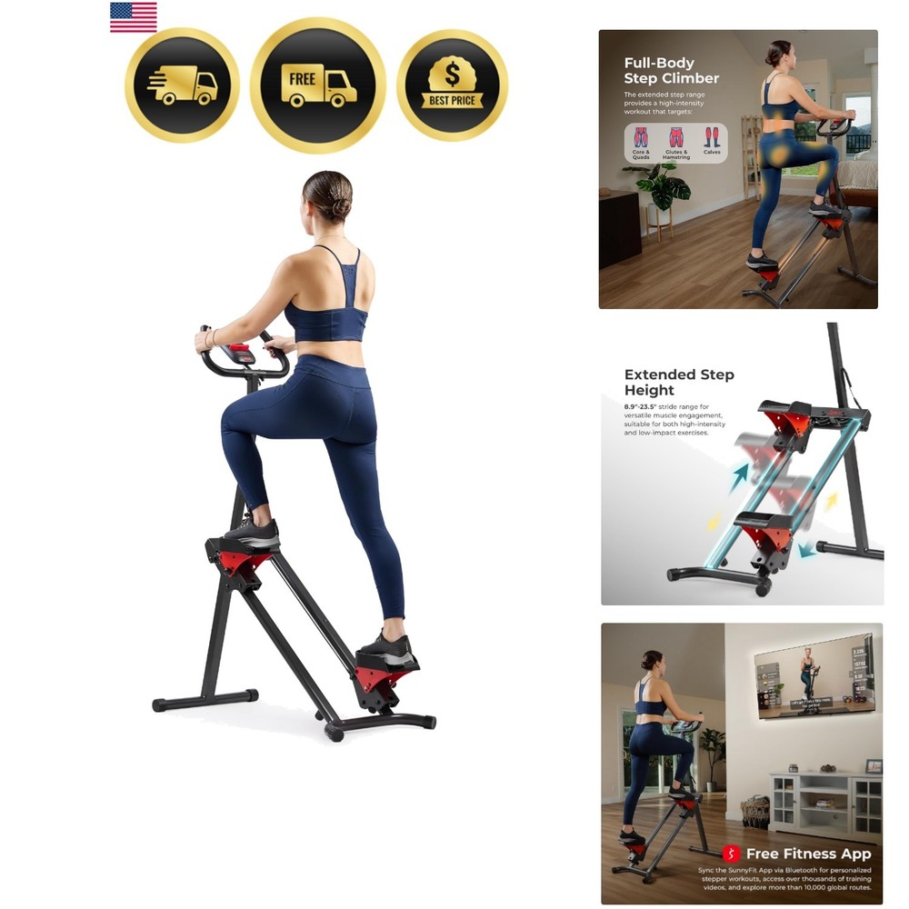 Stair Climber Stepper Exercise Equipment with Handlebar and App Connection