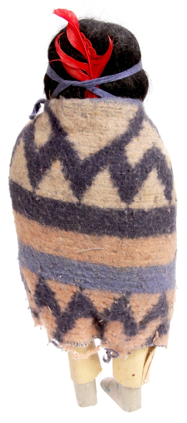 Antique Handmade Native American Navajo Skookum Bully Doll Wrapped in Blanket