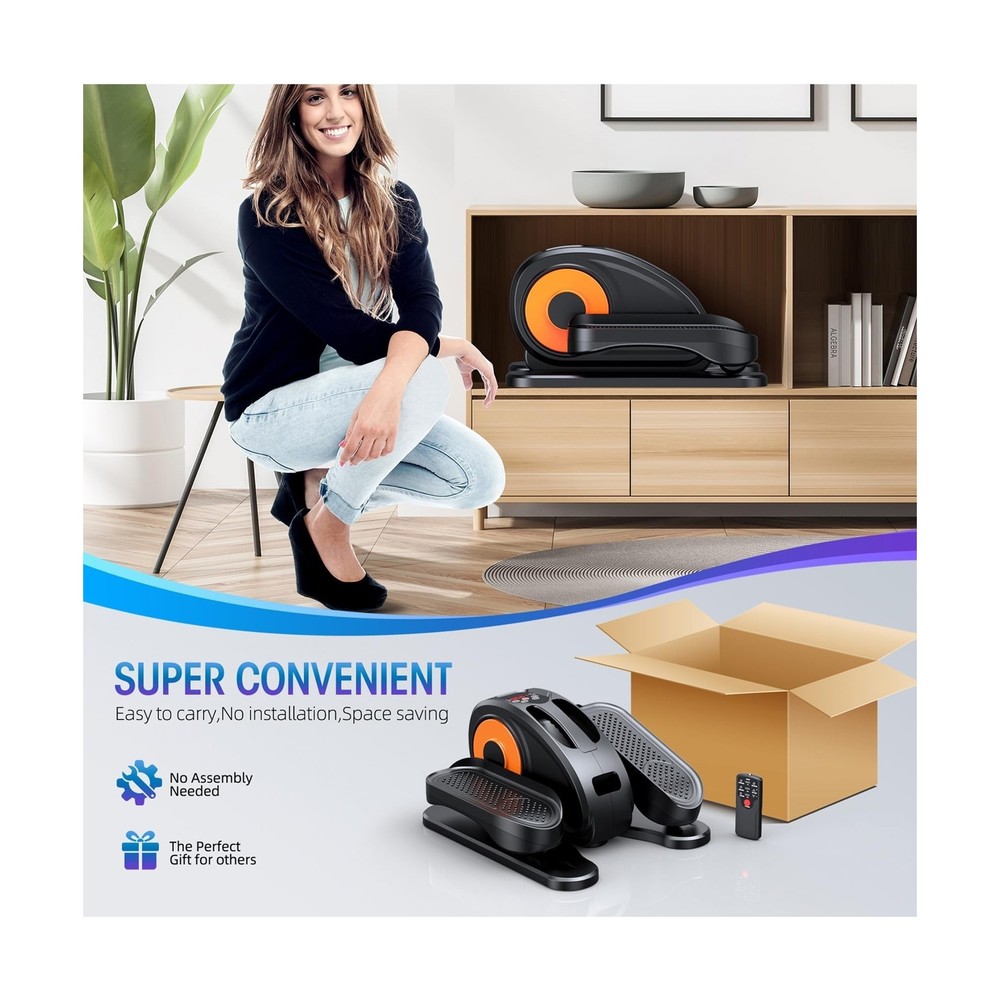 Under Desk Elliptical Machine, Ellipse Leg Exerciser for Seniors Fully Assemb...