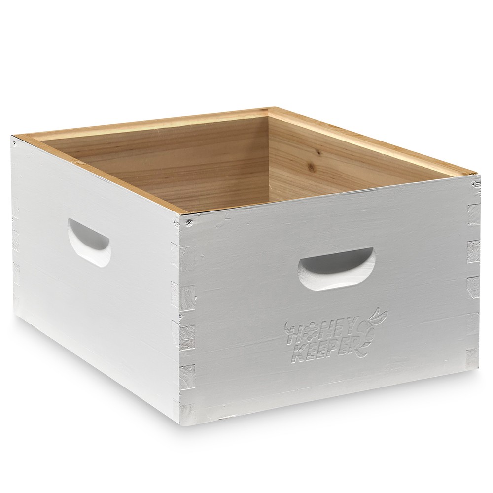 Complete Deep Hive Body Kit, Painted and Assembled Beehive with 10-Frames, White