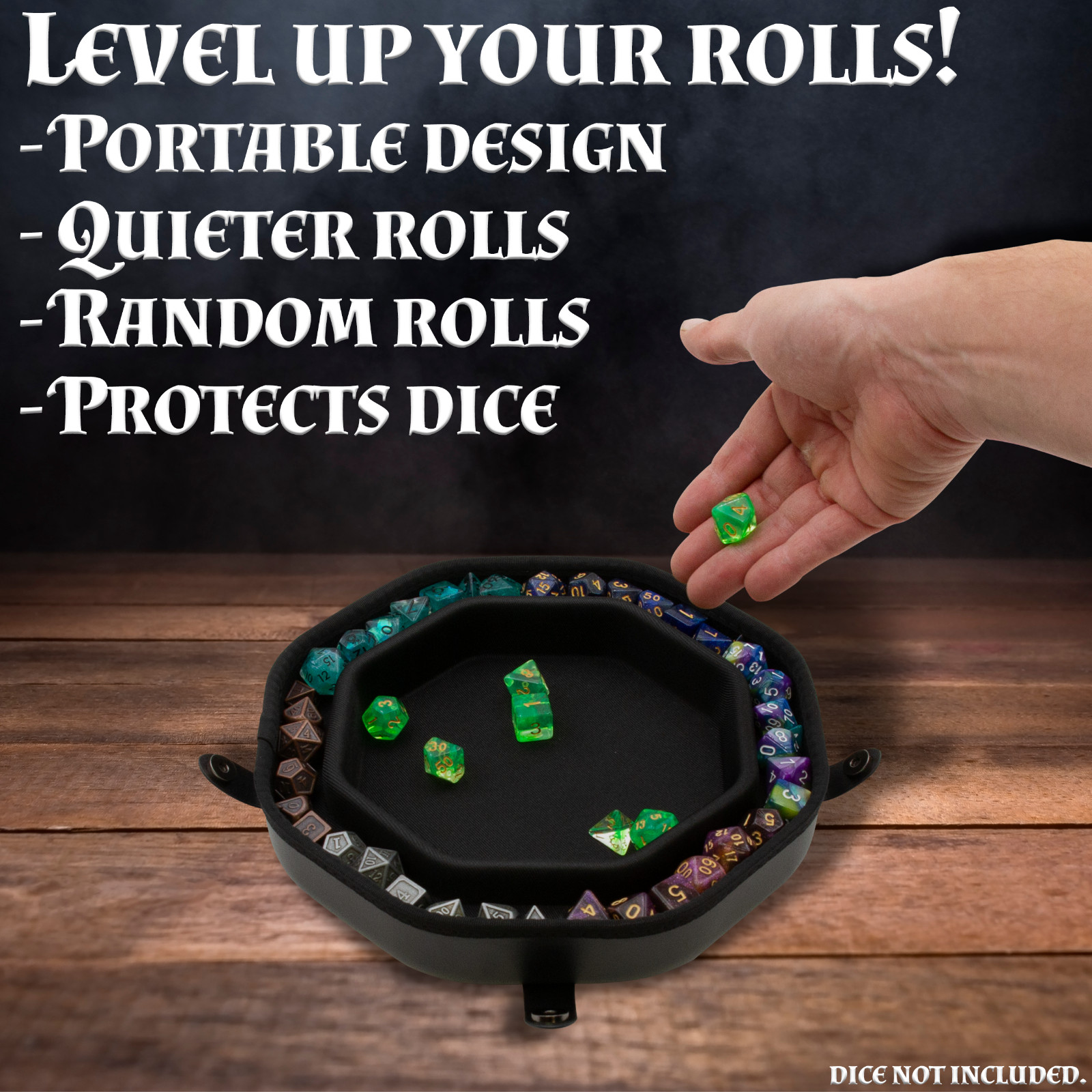 CM Dice Tray and Dice Storage Case for Up to 115 RPG Dice - D&D Dice Tray Only