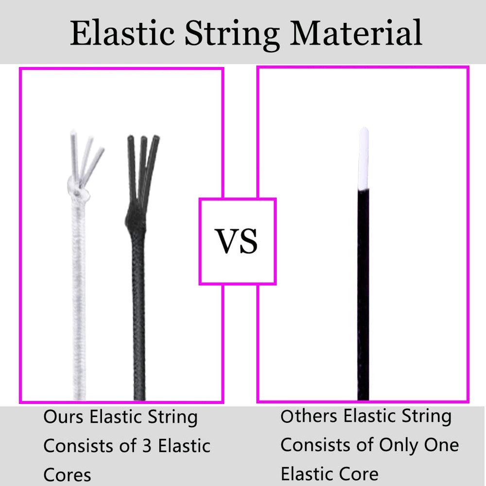 Stretchy String for Bracelets, 4 Rolls 1 mm Sturdy Elastic String Elastic Cor...