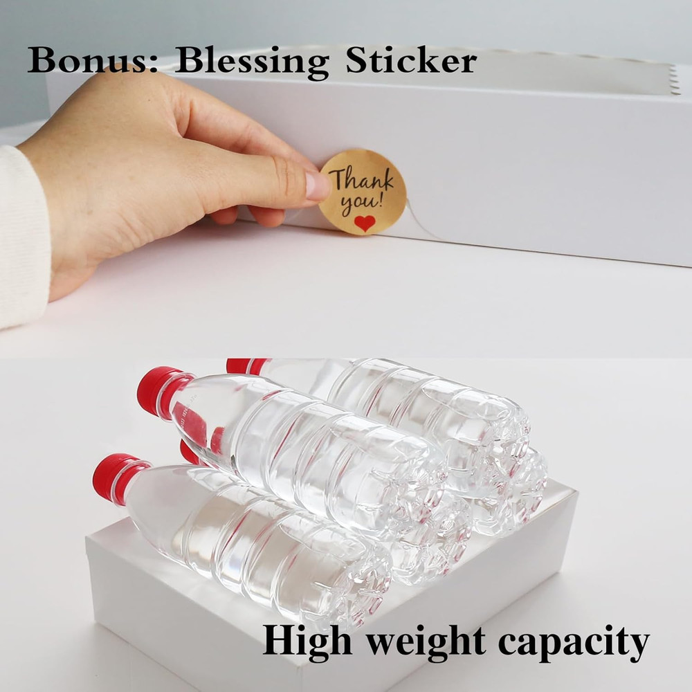 20-Pack Auto-Pop Baking Boxes Large Size 12 X8 X2.5 White Cookie Window Ideal