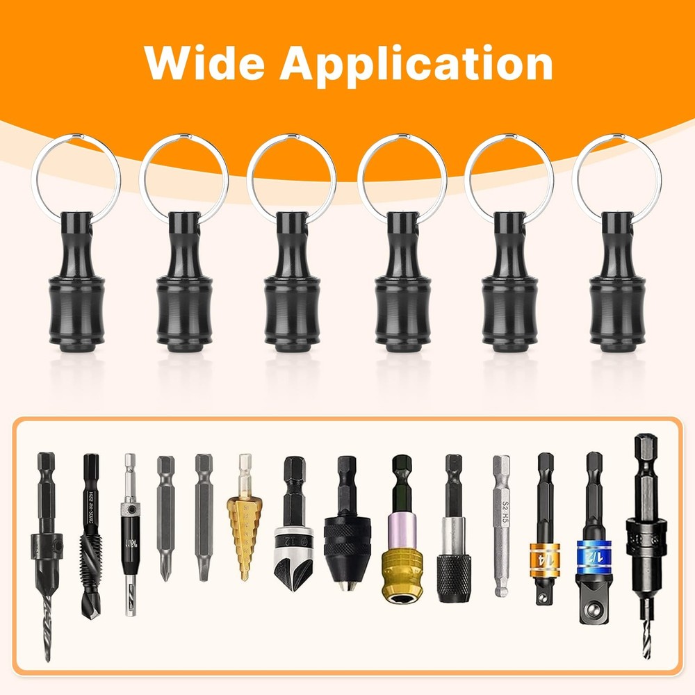 6PCS Keychain Bit Holder,Hex Drill Bit Holder for Impact Driver Drill Bit,Scr...