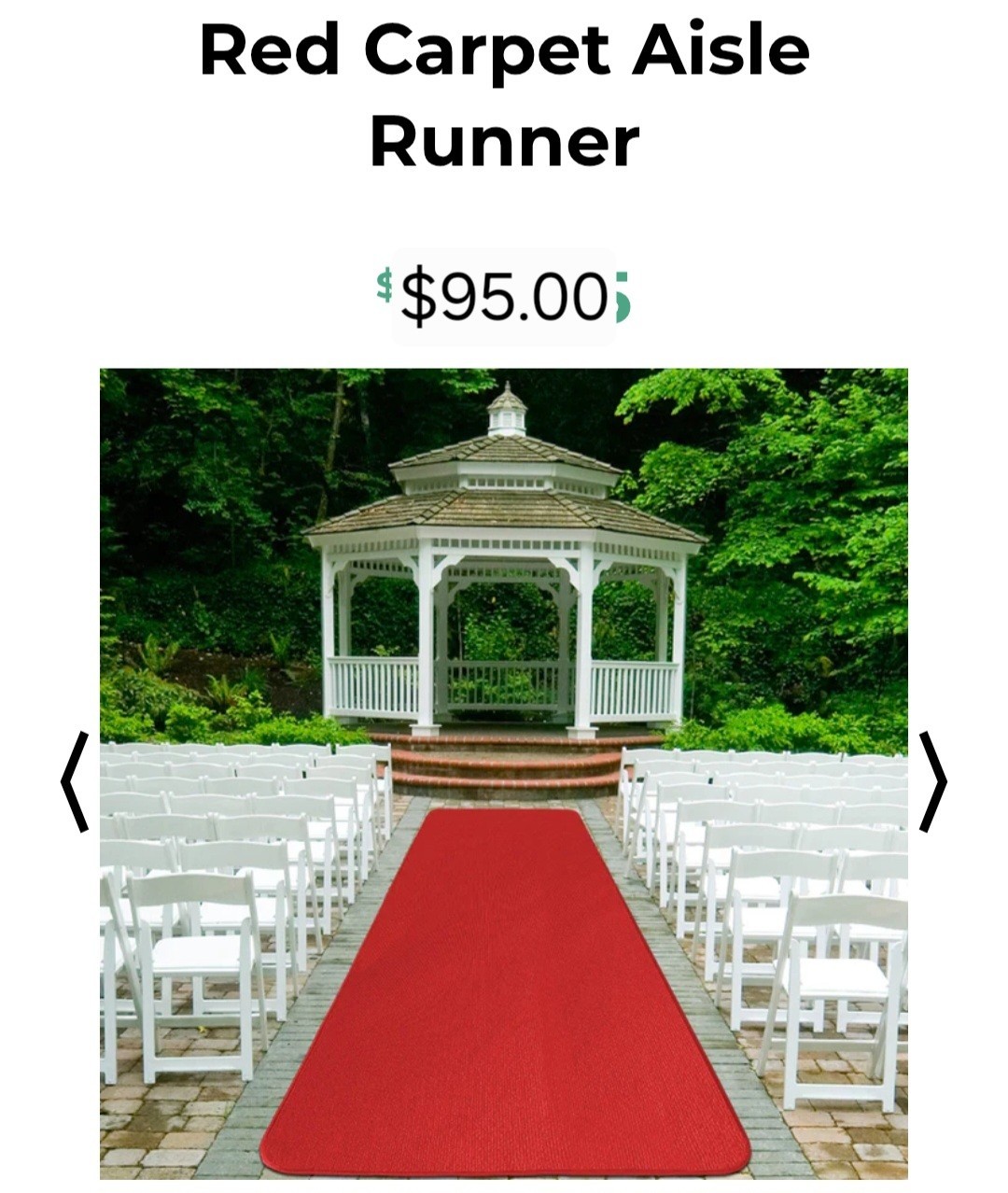 Red 3ft x15ft Aisle Runner for Wedding