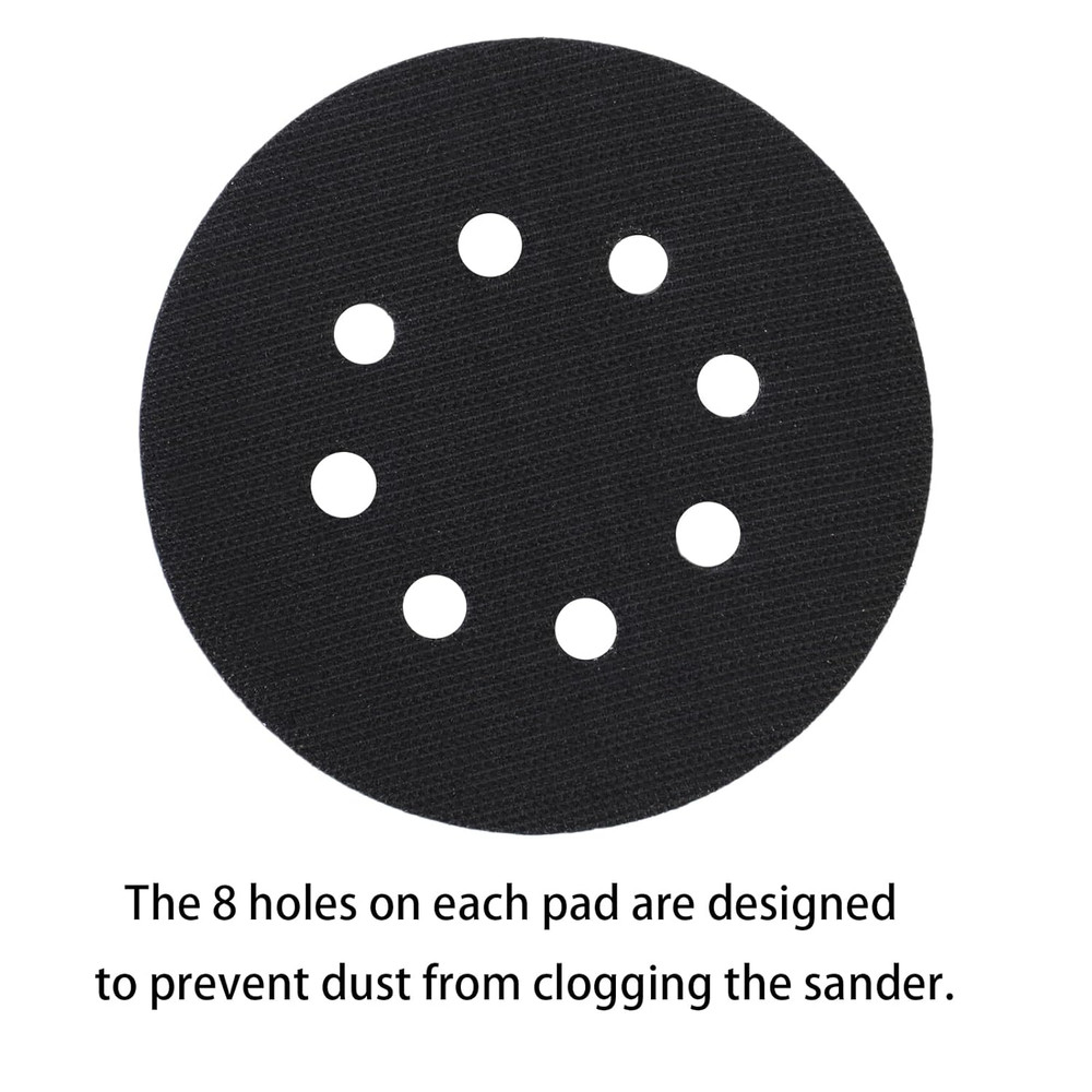 2 Pack 5 Inch 8 Holes Foam Interface Pad Surfprep Foam Sanding Pads for Buffer (