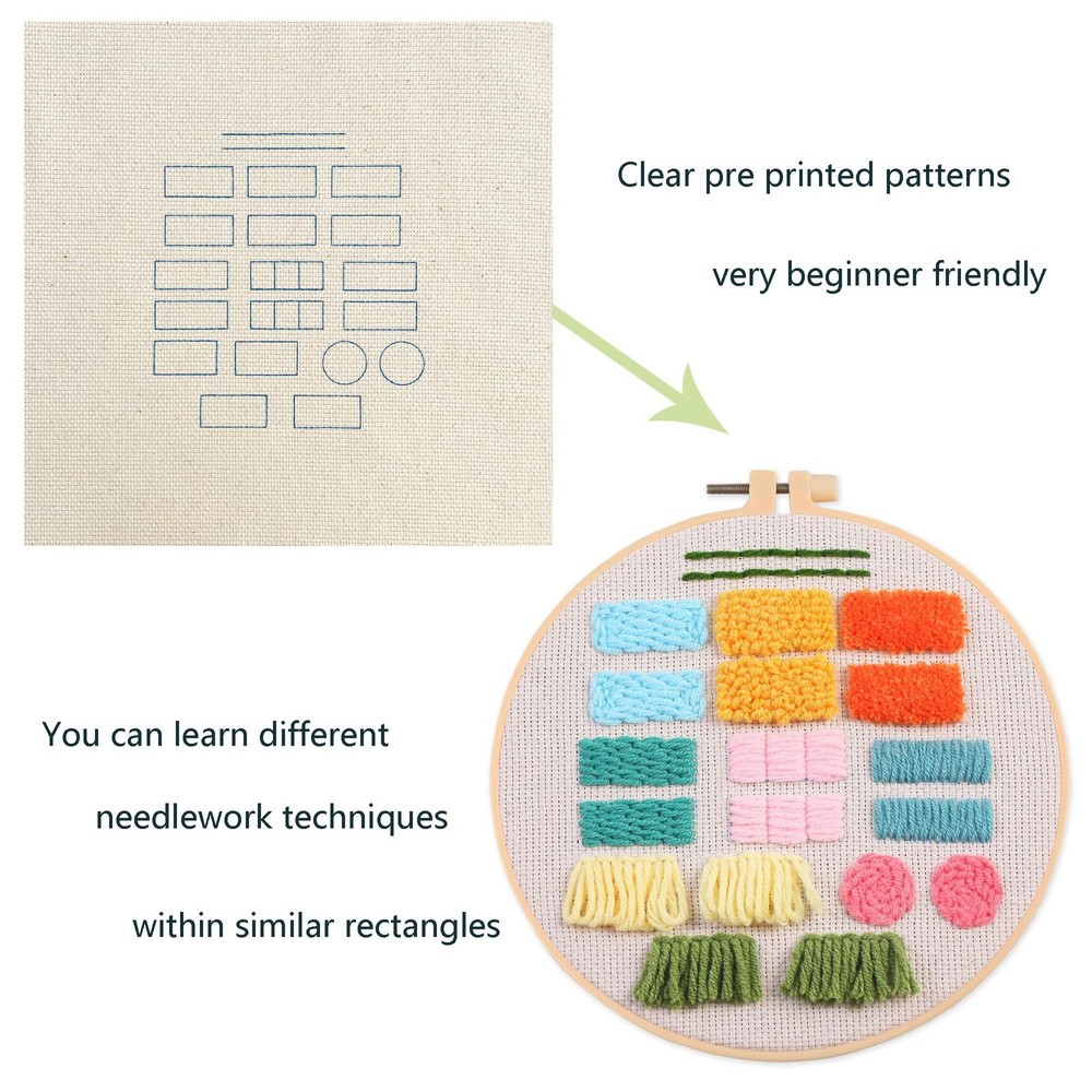 Punch nedle kit,Punch Needle Kits Adults Beginner,Learn Various Needlework Te...