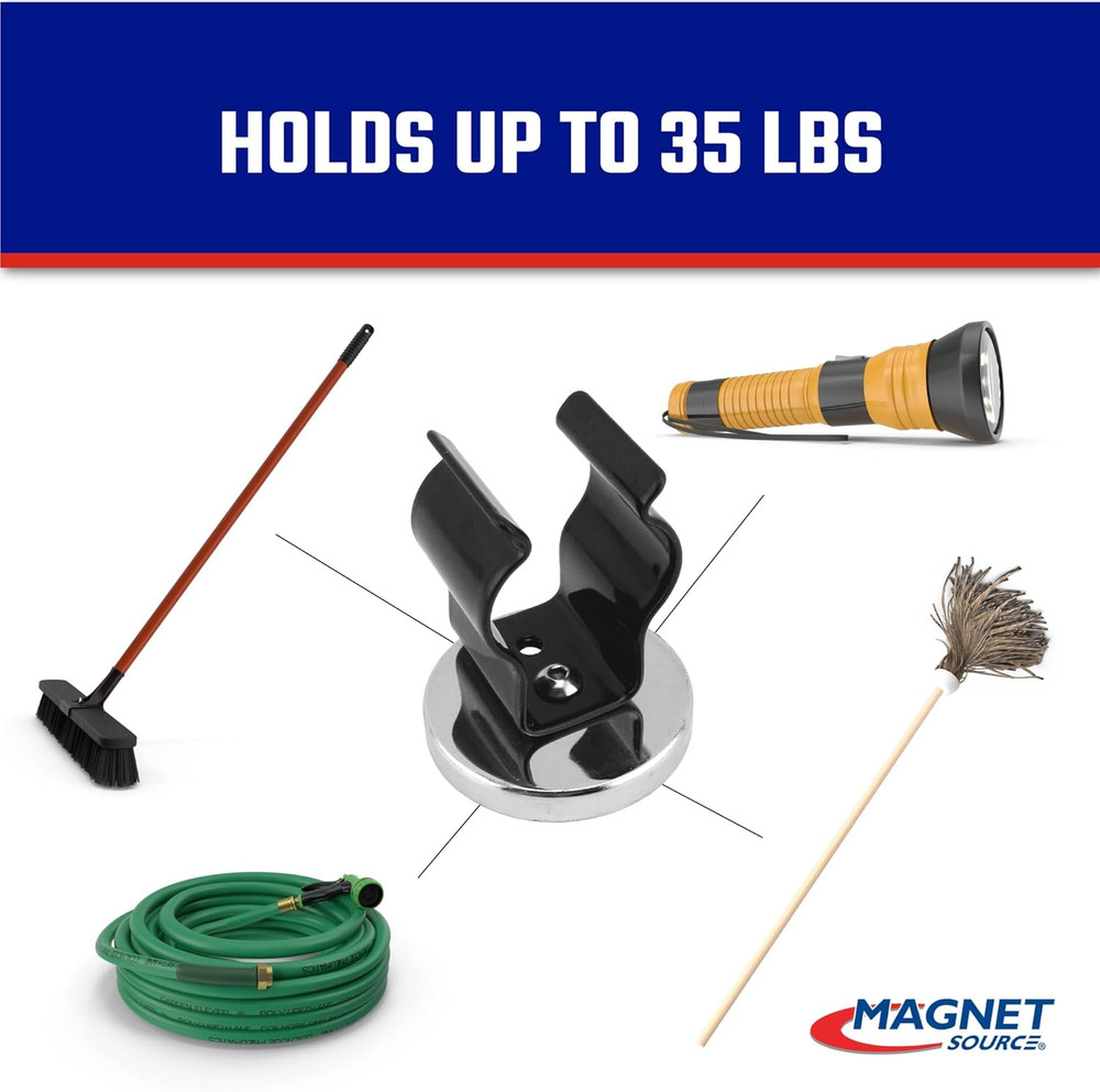 Master Magnetics Ceramic round Base Magnet with Black Spring Clamp Pack - Heavy-