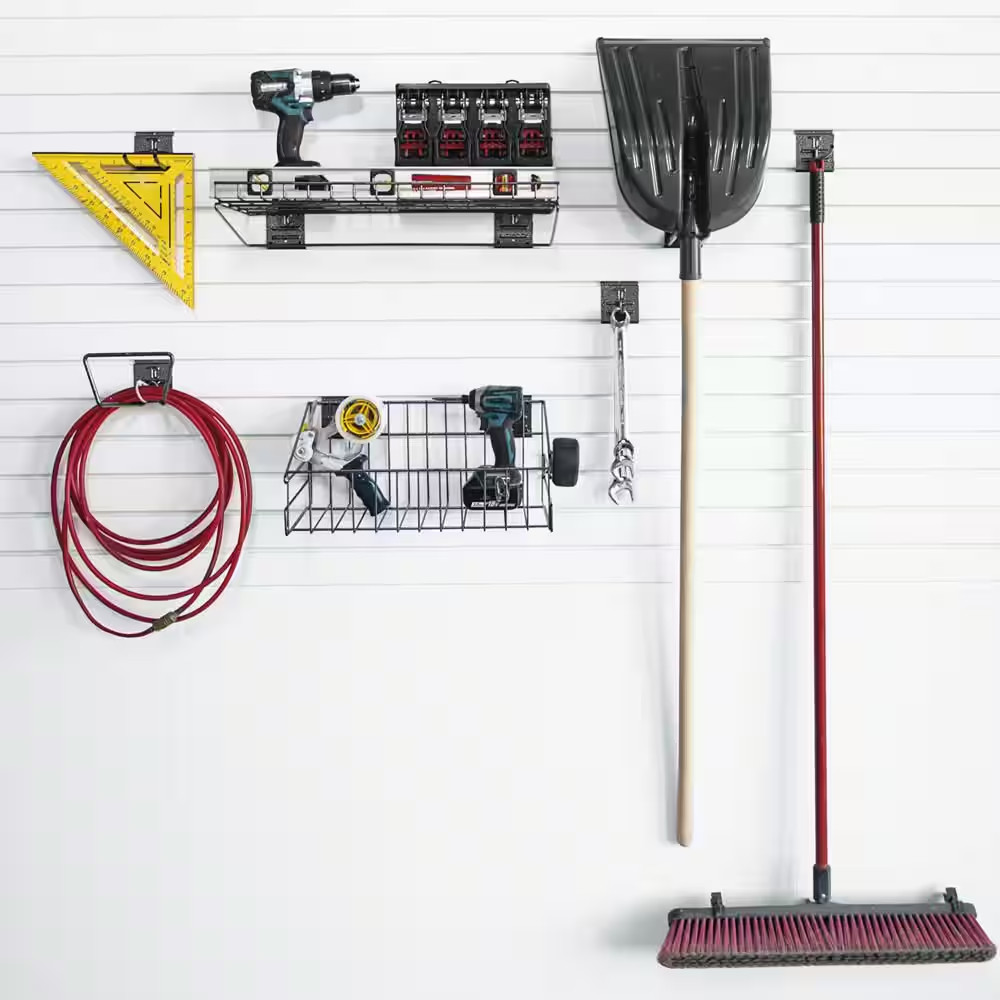 8 Ft. PVC Slatwall Panel White (7-Pack)