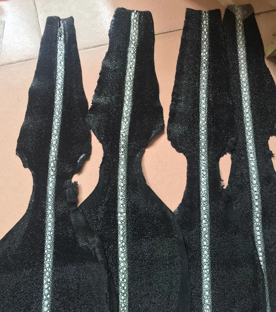 1PCS Unpolished Stingray Shagreen Fish Hide Skin Leather DIY Pelt Various Colors