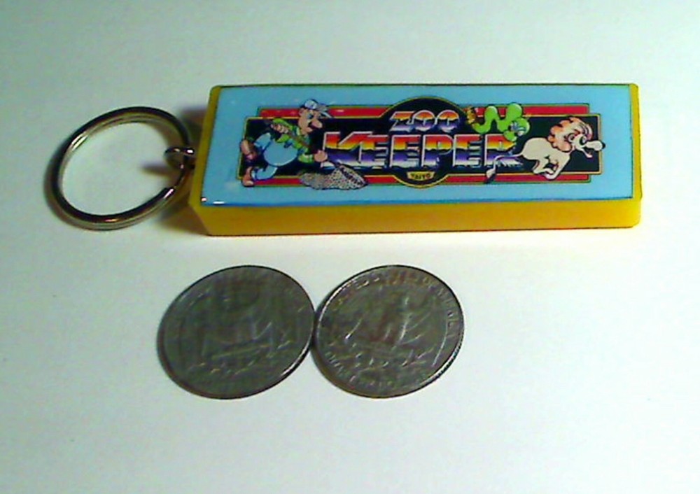 Zoo Keeper Arcade Marquee Coin Door accessory Keychain