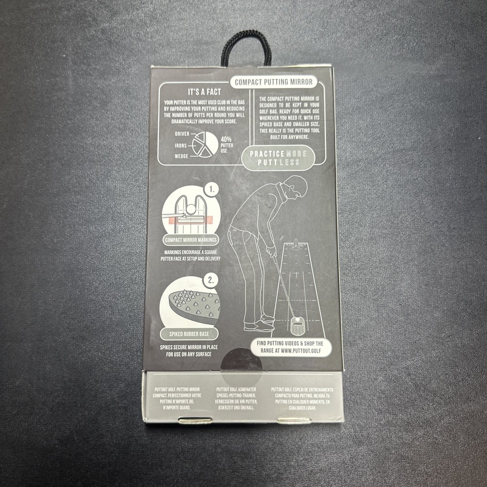 New PUTT OUT COMPACT MIRROR "practice more putt less"