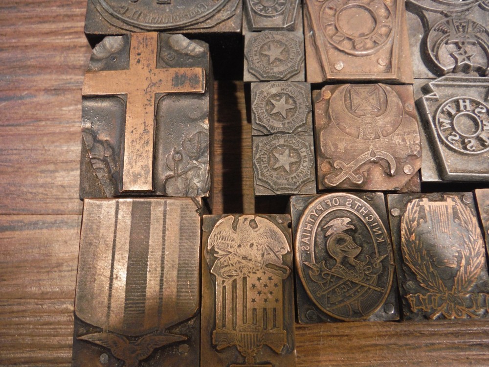 25 Masonic Vintage Letterpress Printer's Blocks