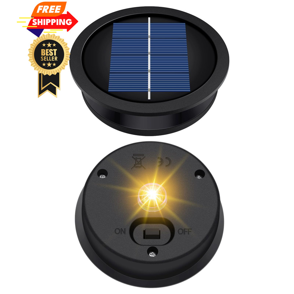 2-Pack Replacement Solar Light Parts, Waterproof 8.2CM-2P, Black