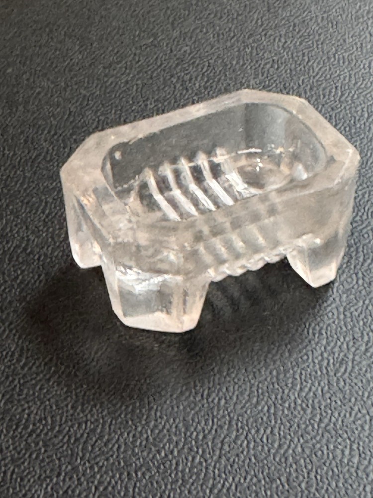 Clear Glass Open  Salt Cellar With Avon Salt Spoon