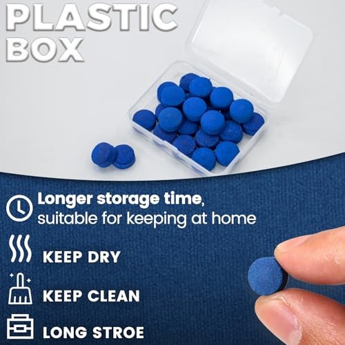 Billiard Pool Cue Tips - Pool Cue Stick Tips Replacement 11MM with Glue Blue