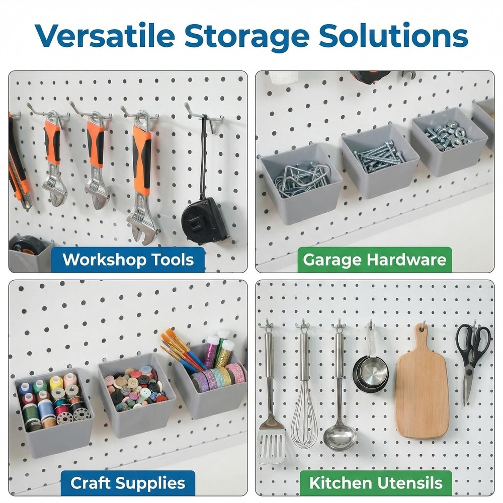 Pegboard Metal Hooks Kit 90PCS - Heavy Duty Utility Set for Garage & Workshop...
