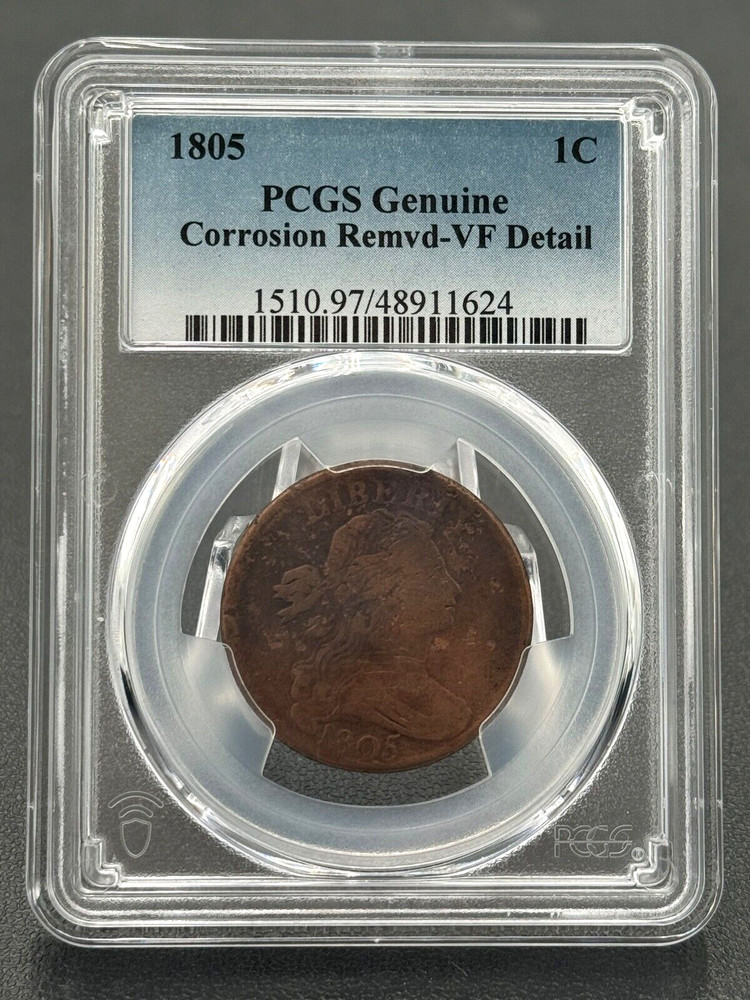 1805 1c Draped Bust Large Cent PCGS Very Fine, Nice Early Large Cent