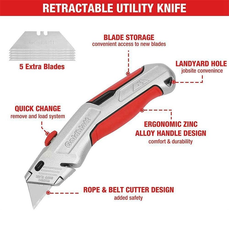 GOLDBLATT Molding Remover Tools Set Multi-tool Retractable Utility Knife Hammers