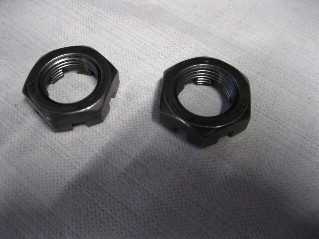 2qty 1” x 14 thread Slotted Castle thin jam Nut , UNF Plain Steel