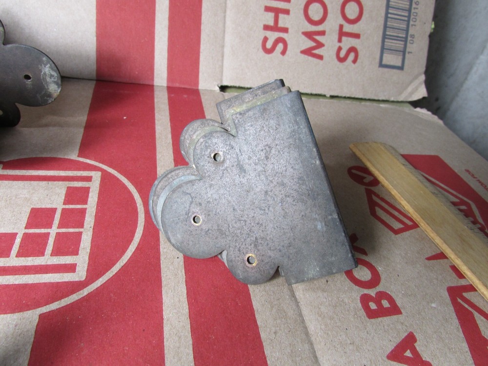 Vintage Solid Brass Carpenters Tool Box Corner Hardware Decorative Pieces