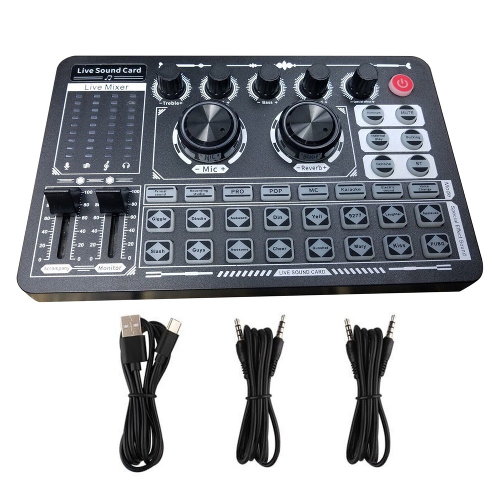 F999 Professional Live Sound Card Multi-platform Live Steaming Compatibility