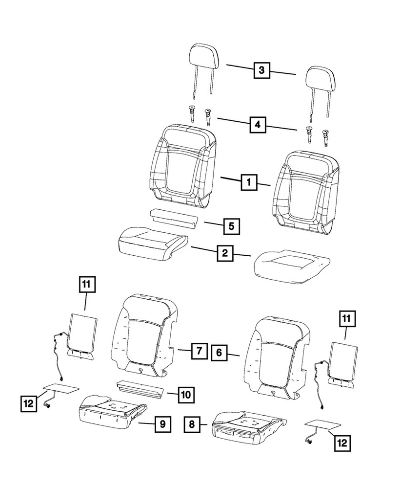 Genuine Mopar Front Seat Back Cover Left 6DC84LXHAA