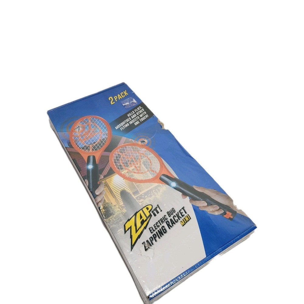 2 PACK! ZAP IT! Mini Electric RECHARGEABLE Bug Zapping Rackets - SEALED NEW