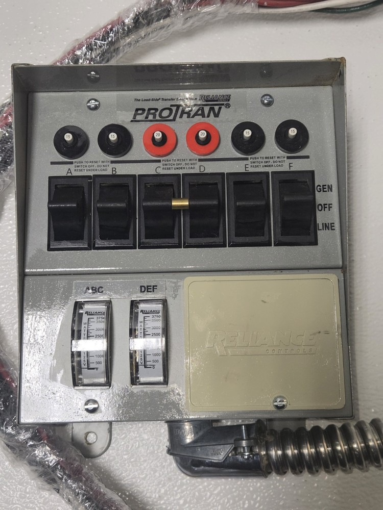 Reliance Protran Model 31406c 30 Amp Transfer Switch Kit