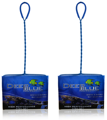 DEEP BLUE HIGH PERFORMANCE AQUARIUM FISH NETS 8" FINE NYLON MESH ADB12028 2X