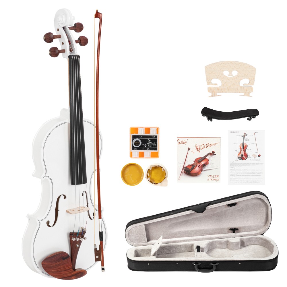 Beginner 4/4 Violin Set White Spruce Maple w/Accessories Professional