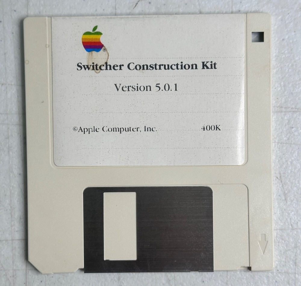 Apple Switcher Construction Kit 5.0.1 400K 3.5" Macintosh Floppy Disk Untested