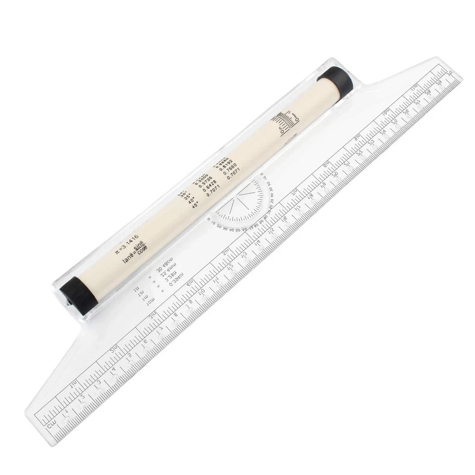 Multi-Purpose Drawing Parallel Rolling Ruler, 12 Inch Drawing Design Ruler for M