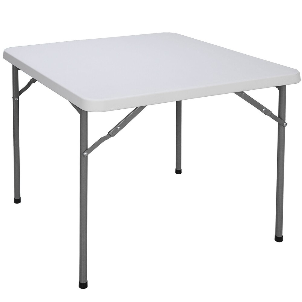 3 FT Square Plastic Folding Event Table Portable Banquet Table with Locking Legs
