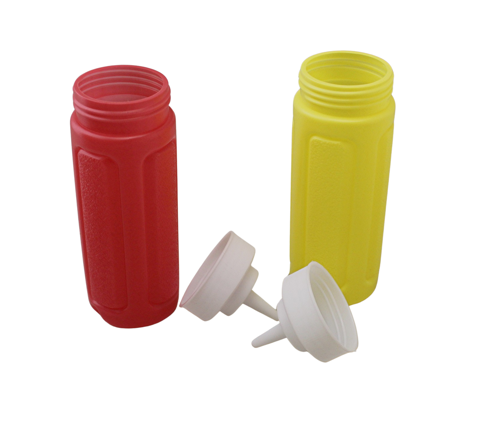 2 Piece Plastic Squeeze Mustard Ketchup Salad Dressing Condiment Set 10 Ounce